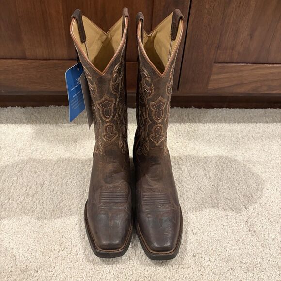 NEW Shyanne Jesse Performance Western Boots Women 5 Dark Brown Leather Handcraft - Picture 2 of 9